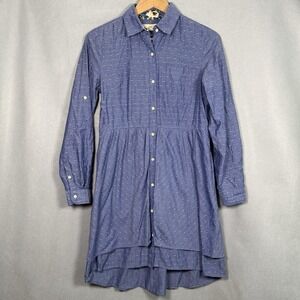 Anthropologie Isabella Sinclair Shirtdress Boho Tiered Blue Chambray
